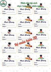 Tem nhãn dán tập & dụng cụ học sinh-Chọn mẫu hoặc thiết kế theo mẫu yêu thích-Block 24 tem 3.8x6.8cm