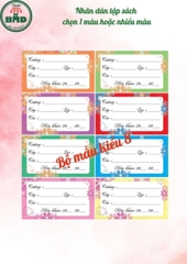 Tem nhãn dán tập & dụng cụ học sinh-Chọn mẫu hoặc thiết kế theo mẫu yêu thích-Block 24 tem 3.8x6.8cm