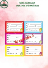 Tem nhãn dán tập & dụng cụ học sinh-Chọn mẫu hoặc thiết kế theo mẫu yêu thích-Block 24 tem 3.8x6.8cm