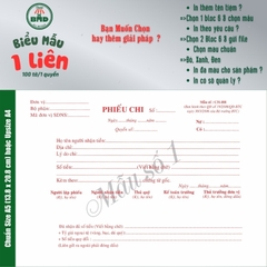 Phiếu Chi 1 liên-Bloc 2 (in sẵn) & Bloc 6 (chọn mẫu in tên) hoặc theo thiết kế
