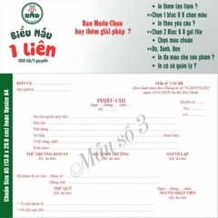 Phiếu Chi 1 liên-Bloc 2 (in sẵn) & Bloc 6 (chọn mẫu in tên) hoặc theo thiết kế