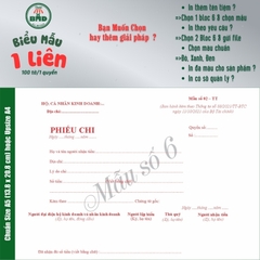 Phiếu Chi 1 liên-Bloc 2 (in sẵn) & Bloc 6 (chọn mẫu in tên) hoặc theo thiết kế