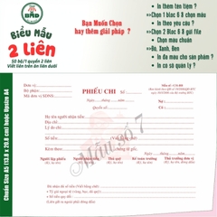 Phiếu Chi 2 liên-Bloc 2 (in sẵn) & Bloc 6 (chọn mẫu in tên) hoặc theo thiết kế