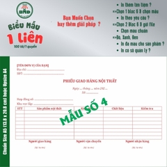 Phiếu giao hàng 1 liên-Bloc 2 (in sẵn) & Bloc 6 (chọn mẫu in tên) hoặc theo thiết kế