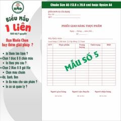 Phiếu giao hàng 1 liên-Bloc 2 (in sẵn) & Bloc 6 (chọn mẫu in tên) hoặc theo thiết kế