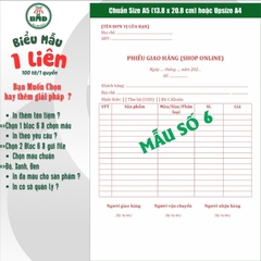 Phiếu giao hàng 1 liên-Bloc 2 (in sẵn) & Bloc 6 (chọn mẫu in tên) hoặc theo thiết kế