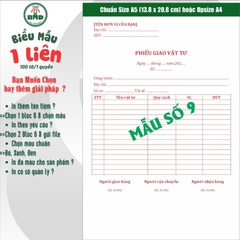 Phiếu giao hàng 1 liên-Bloc 2 (in sẵn) & Bloc 6 (chọn mẫu in tên) hoặc theo thiết kế