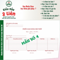 Phiếu giao hàng 2 liên-Bloc 2 (in sẵn) & Bloc 6 (chọn mẫu in tên) hoặc theo thiết kế