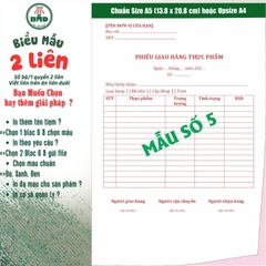 Phiếu giao hàng 2 liên-Bloc 2 (in sẵn) & Bloc 6 (chọn mẫu in tên) hoặc theo thiết kế