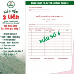 Phiếu giao hàng 2 liên-Bloc 2 (in sẵn) & Bloc 6 (chọn mẫu in tên) hoặc theo thiết kế