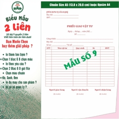 Phiếu giao hàng 2 liên-Bloc 2 (in sẵn) & Bloc 6 (chọn mẫu in tên) hoặc theo thiết kế