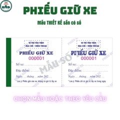 Phiếu giữ xe chọn mẫu in tên tiệm - Phiếu bốc thăm hoặc các loại phiếu trò chơi theo thiết kế chuẩn size mô tả-Bloc 50/100 quyển