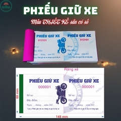 Phiếu giữ xe mẫu chuẩn 14.8x6.8cm-Chọn Bloc 10/50/100 quyển