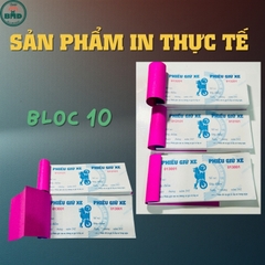 Phiếu giữ xe mẫu chuẩn 14.8x6.8cm-Chọn Bloc 10/50/100 quyển