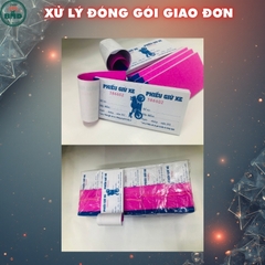 Phiếu giữ xe mẫu chuẩn 14.8x6.8cm-Chọn Bloc 10/50/100 quyển