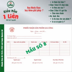 Phiếu nhận hàng 1 liên-Bloc 2 (in sẵn) & Bloc 6 (chọn mẫu in tên) hoặc theo thiết kế