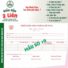 Phiếu nhận hàng 2 liên-Bloc 2 (in sẵn) & Bloc 6 (chọn mẫu in tên) hoặc theo thiết kế