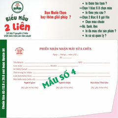 Phiếu nhận hàng 2 liên-Bloc 2 (in sẵn) & Bloc 6 (chọn mẫu in tên) hoặc theo thiết kế
