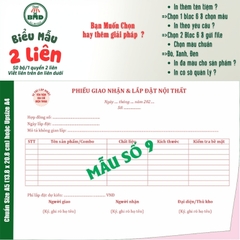 Phiếu nhận hàng 2 liên-Bloc 2 (in sẵn) & Bloc 6 (chọn mẫu in tên) hoặc theo thiết kế