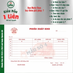 Phiếu Xuất Kho 1 liên-Bloc 2 (in sẵn) & Bloc 6 (chọn mẫu in tên) hoặc theo thiết kế