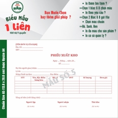 Phiếu Xuất Kho 1 liên-Bloc 2 (in sẵn) & Bloc 6 (chọn mẫu in tên) hoặc theo thiết kế