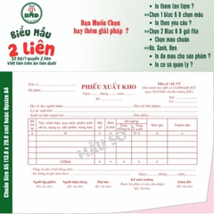 Phiếu Xuất Kho 2 liên-Bloc 2 (in sẵn) & Bloc 6 (chọn mẫu in tên) hoặc theo thiết kế