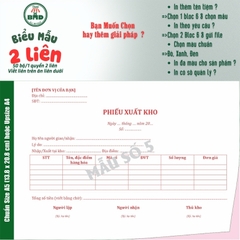 Phiếu Xuất Kho 2 liên-Bloc 2 (in sẵn) & Bloc 6 (chọn mẫu in tên) hoặc theo thiết kế