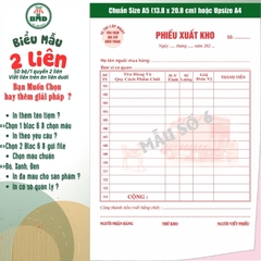 Phiếu Xuất Kho 2 liên-Bloc 2 (in sẵn) & Bloc 6 (chọn mẫu in tên) hoặc theo thiết kế