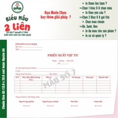 Phiếu Xuất Kho 2 liên-Bloc 2 (in sẵn) & Bloc 6 (chọn mẫu in tên) hoặc theo thiết kế