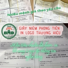 Giấy niêm phong mệnh giá ngân hàng theo mẫu chuẩn in thêm logo hoặc thiết kế yêu cầu-block 5k/10k/20k/50k