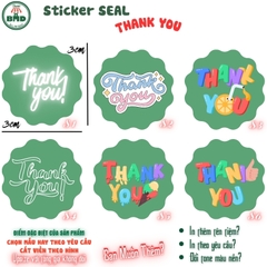 Tem thank you (trơn/in tên tiệm) chuẩn size vuông/tròn 3/3.8/6.8 cm-Bloc đồng giá-chọn mẫu hoặc in theo thiết kế