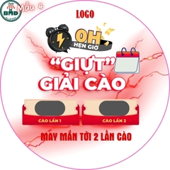 Tem Nhãn - Thẻ cào trúng thưởng size vuông hoặc tròn 6x6 cm-Bloc lẻ 100 - sỉ 1000 thẻ - Chọn mẫu hoặc theo thiết kế