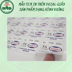 Tem Decal giấy in & tạo hình theo thiết kế-3 Block Chuẩn 1/10/100 tờ