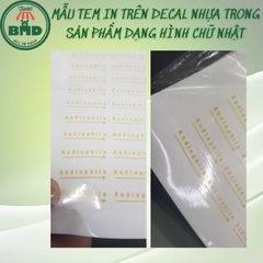 Tem Decal nhựa trong in & tạo hình theo thiết kế-3 Block Chuẩn 1/10/100 tờ