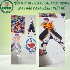 Tem Decal nhựa trong in & tạo hình theo thiết kế-3 Block Chuẩn 1/10/100 tờ