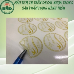 Tem Decal nhựa trong in & tạo hình theo thiết kế-3 Block Chuẩn 1/10/100 tờ