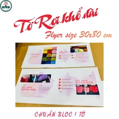 Tờ rơi (Flyer) A4 hoặc 30x80cm - Catalogue A4 - Bloc chuẩn 1 tờ hoặc 1 quyển- in theo thiết kế với chuẩn quy cách mô tả