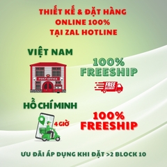 Tem Decal nhựa trong in & tạo hình theo thiết kế-3 Block Chuẩn 1/10/100 tờ