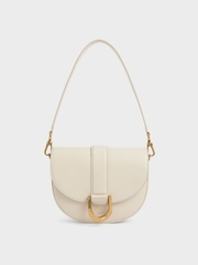 Túi Charles & Keith Gabine Saddle Bag - Cream Size M [ CK2-80781610-1 ]