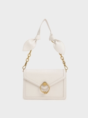 Túi Charles & Keith Joelle Ring Push-Lock Envelope Shoulder - Cream [ CK2-20781657 ]