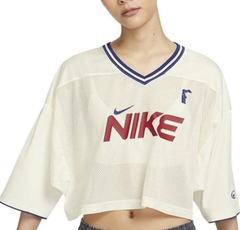 Áo Nike Sportswear Graphic Crop Jersey Asia Sizing Beige Red [ HF6288-133 ]