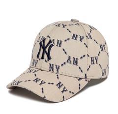 Mũ MLB Monogram Diamond Structure Ball Cap Boston Màu Beige 3ACPM032N-50BGS