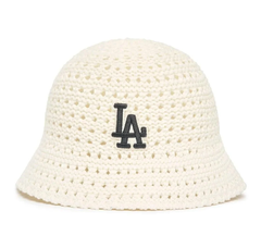 Mũ MLB Bucket Basic Summer Knit Dome Hat LA Cream [ 3AHT3803N-07CRS ]