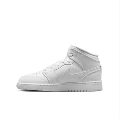 Giày Nike Jordan 1 Mid Triple White [ 554725-136 ]