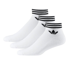 Set Tất Adidas Trefoil Ankle Sock White Black 3 Pairs [ EE1152 ]