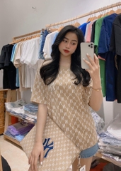 Áo Thun MLB MONOGRAM All-Over T-Shirt-NY Vàng Cát ( 3ATSM1023-50BGD )