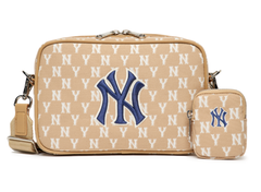 Túi MLB Jacquard NY Size 18x23 Màu Be [ 3ACRM012N-50BGD ]