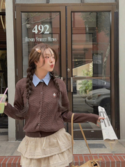 Áo Whoau Steve High Gauge Wool Cable Cardigan [ WHCKF4801F-04 ]