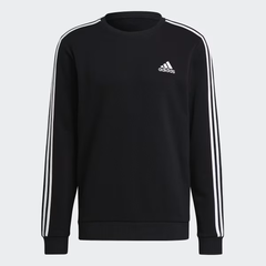 Áo Adidas Essentials Fleece 3-Stripes Sweatshirt Black [ GK9106 ]