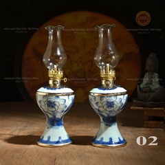 Đèn thờ Gốm sứ Bát Tràng - họa tiết hoa sen MS02